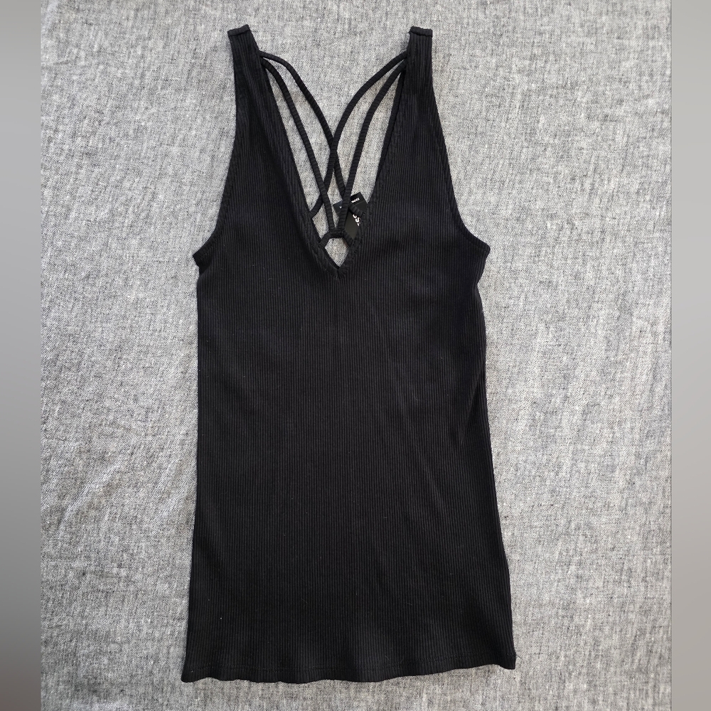 Express Black Strappy Tank Top XS